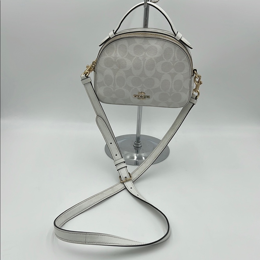 Coach White Dome Crossbody Bag with Silver Hardware